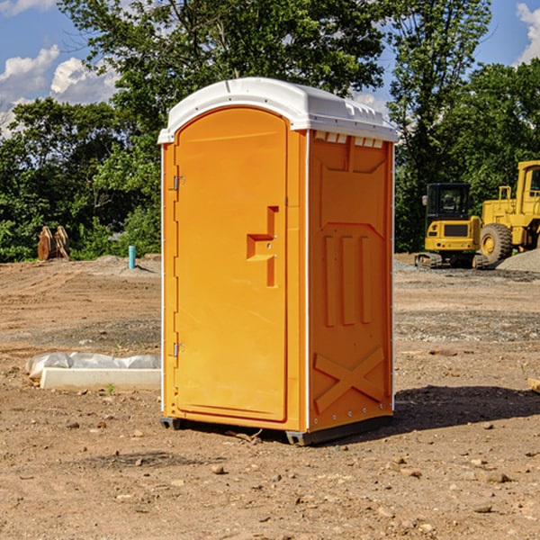 how often are the portable restrooms cleaned and serviced during a rental period in Bandera County